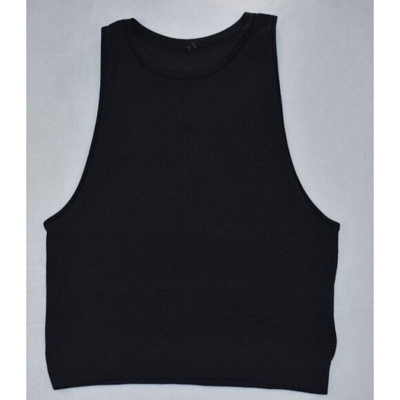 Lululemon Swiftly Breathe Women's Tank Size 8 Black Muscle Top Relaxed Fit Gym - Picture 1 of 9